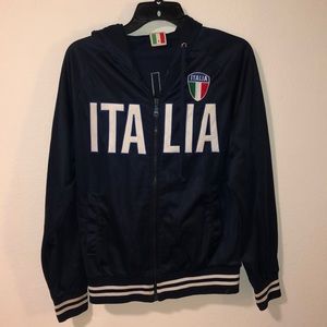 ITALIA Navy Zip-Up Jacket